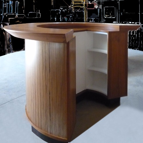 Lumine teak circular bar counter